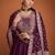 Purple Designer Heavy Embroidery Work Silk unstitched Long Length Kameez Pant party wear salwarsuit