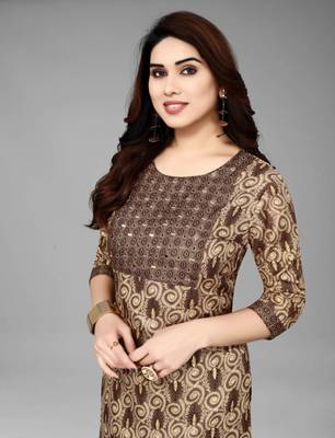 Brawn Cotton Prty Wear Kurta Set  3