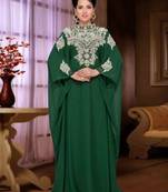 Green Zari Work stitched Georgette Abaya Wedding Dress