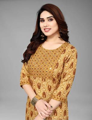 Musterd Cotton Prty Wear Kurta Set  4
