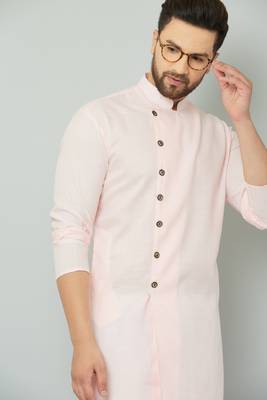 Lemonx Cotton Pink Royal Sherwani Type Kurta Payjama 3