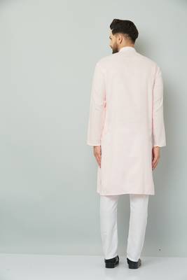 Lemonx Cotton Pink Royal Sherwani Type Kurta Payjama 4