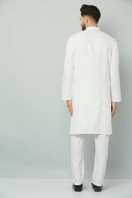 Lemonx Cotton White Royal Sherwani Type Kurta Payjama 4