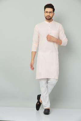 Lemonx Classy Look Pink Cotton kurta & Payjama set for men's 3