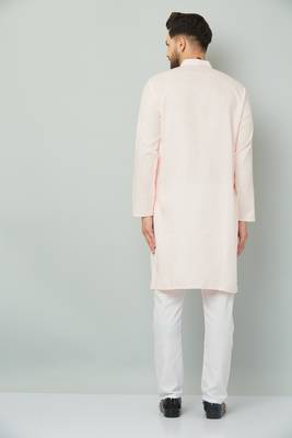 Lemonx Classy Look Pink Cotton kurta & Payjama set for men's 4