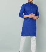 Lemonx Classy Look Royal Blue Cotton kurta & Payjama set for men's