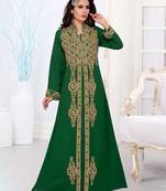Green Zari Work stitched Georgette Kaftan Wedding Dress