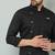 Lemonx Asymmetric Shirt Style Black Kurta Pant Set for men's