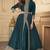 Dark teal color georgette embroidered semi stitched salwar kameez