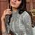 Grey color embroidered soft net semi stitched designer salwar suit
