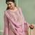 Baby pink color viscose jaquard embroidered semi stitched salwar suit