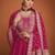 Magenta color pure silk embroidered stitched anarkali suit