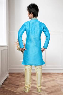 Feeroze Art Silk Kids Kurta Pyjama For Boys 4