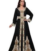 Black Only Zari Work stitched Georgette Kaftan Wedding Dress
