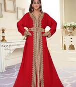 Red Zari & Stone Work stitched Georgette Designed Kaftan Party & Wedding dress