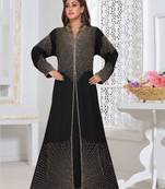 Black Only Zari Work stitched Georgette Kaftan Wedding Dress