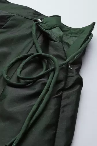 DARK GREEN THREAD ZARI & DORI EMBROIDERED TAFETA SATIN SILK DESIGNER WEDDING & PARTY WEAR FESTIVAL SEMI STITCHED LEHENGA