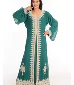 Sea Green Only Zari Work stitched Georgette Kaftan Party dress