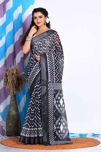 SEMI DIGITAL PRINT SAREE