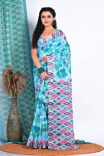 SEMI DIGITAL PRINT SAREE