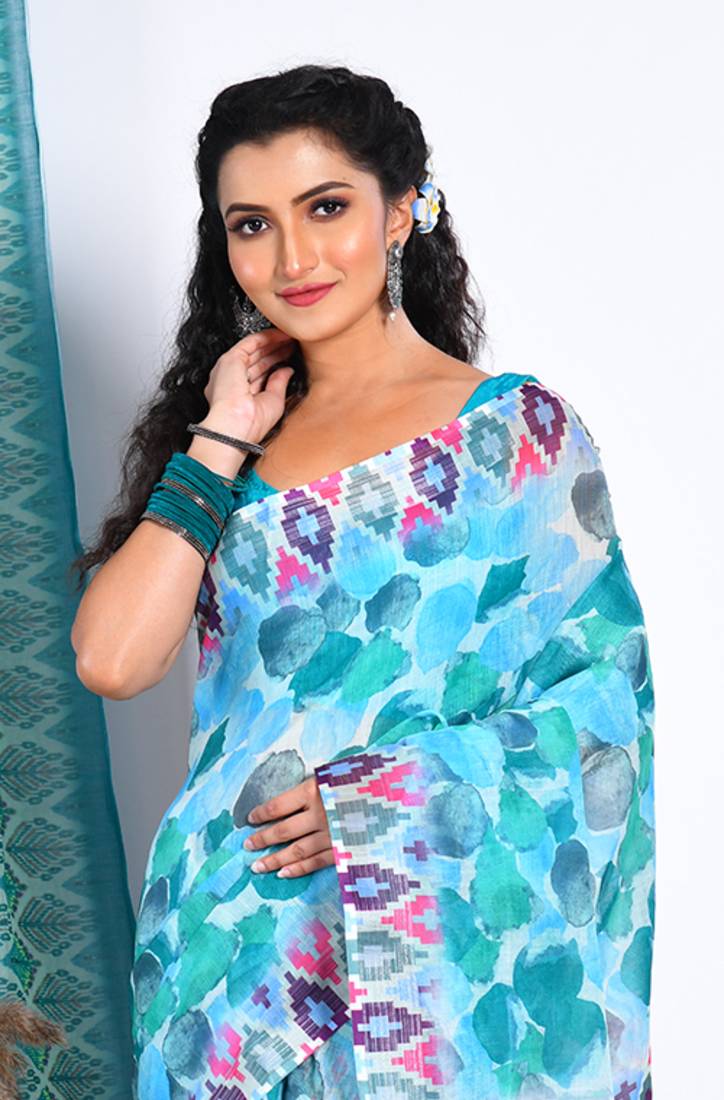 SEMI DIGITAL PRINT SAREE