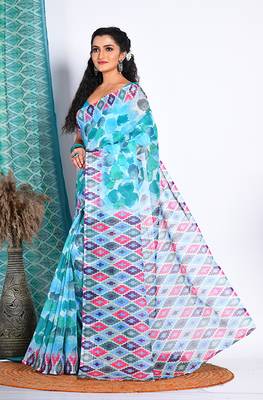 SEMI DIGITAL PRINT SAREE 3