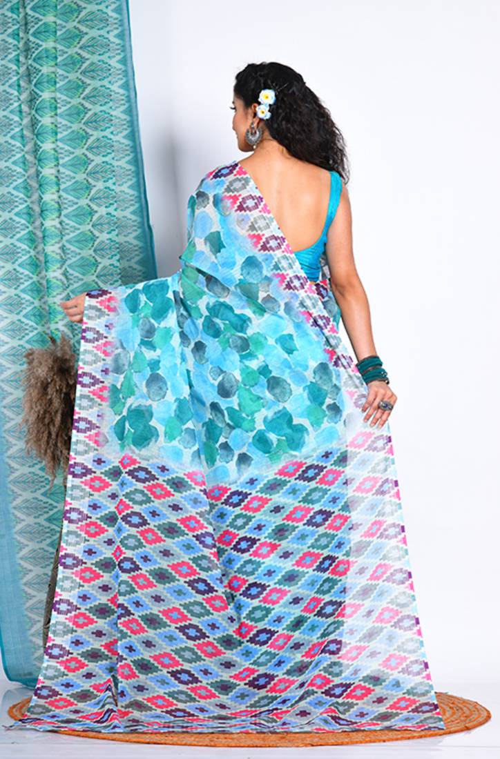 SEMI DIGITAL PRINT SAREE