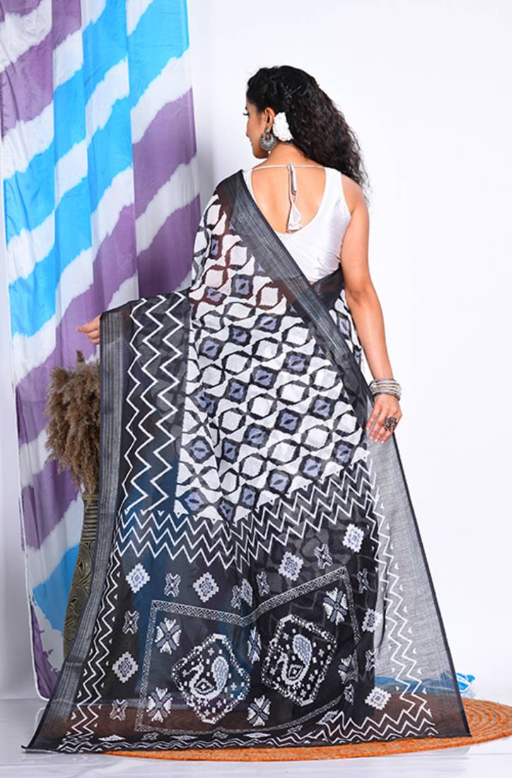 SEMI DIGITAL PRINT SAREE