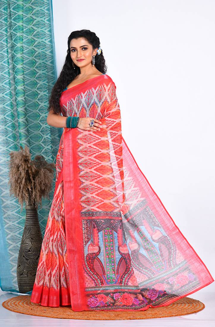 SEMI DIGITAL PRINT SAREE