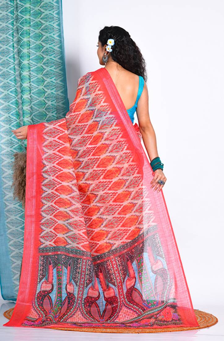 SEMI DIGITAL PRINT SAREE