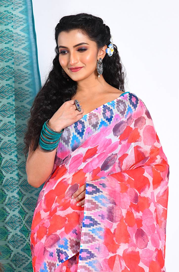 SEMI DIGITAL PRINT SAREE