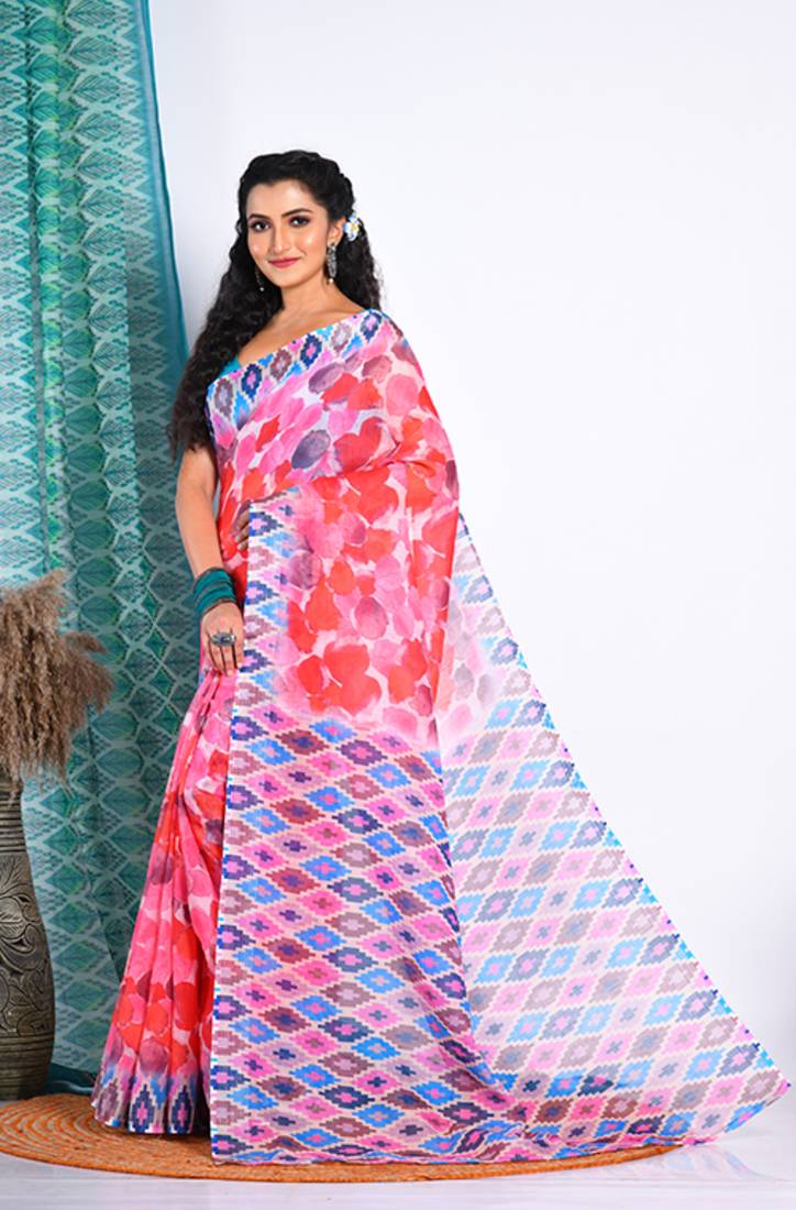 SEMI DIGITAL PRINT SAREE