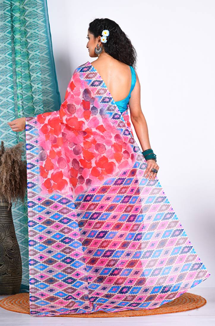 SEMI DIGITAL PRINT SAREE