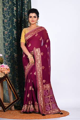 GEORGETTE RICH PALLU SAREE