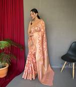 ORANGE MOST BEAUTIFUL SUPER LINEN SILK SAREE