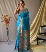 SKY BLUE MOST PRETTY PAITHANI SILK SAREE