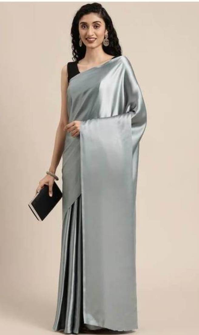 Bollywood Style Designer Satin Silk Saree Party Wear Saree Exclusive Saree With Sequence Work Blouse