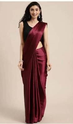 Bollywood Style Designer Satin Silk Saree Party Wear Saree Exclusive Saree With Sequence Work Blouse 1