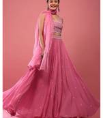 Onion Pink Bridesmaid Lehenga Choli for Women