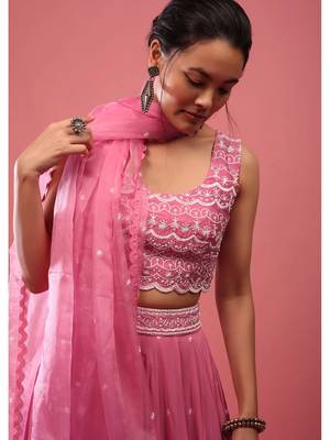 Onion Pink Bridesmaid Lehenga Choli for Women 4