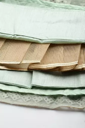 MINT GREEN LAKHNAVI ZARI & SEQUINS EMBROIDERED SOFT NET FESTIVE WEDDING & DESIGNER PARTY SEMI STITCHED LEHENGA CHOLI