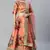 ORANGE DIGITAL PRINT DORI SEQUINS EMBROIDERED WITH PEARL WORK ART SILK FESTIVE DESIGNER SEMI STITCHED LEHENGA CHOLI