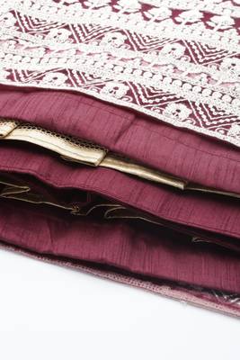 WINE COTTON EMBROIDERED SOFT NET FESTIVE WEDDING & DESIGNER PARTY SEMI STITCHED LEHENGA CHOLI 4