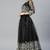 BLACK COTTON EMBROIDERED SOFT NET FESTIVE WEDDING & DESIGNER PARTY SEMI STITCHED LEHENGA CHOLI