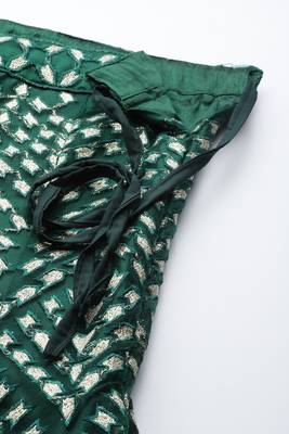 GREEN THREAD SEQUINS EMBROIDERED NET FESTIVE WEDDING & DESIGNER PARTY SEMI STITCHED LEHENGA CHOLI 4