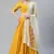 MUSTARD THREAD & SEQUINS EMBROIDERED GEORGETTE FESTIVAL WEDDING DESIGNER PARTY SEMI STITCHED LEHENGA CHOLI