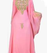 Baby Pink Georgette Zari Work Kaftan 