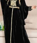 Black Aari & Stone Work stitched Velvet Kaftan Party Wear