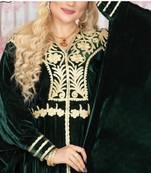 Navy Blue Aari & Stone Work stitched Velvet Kaftan Party Wear