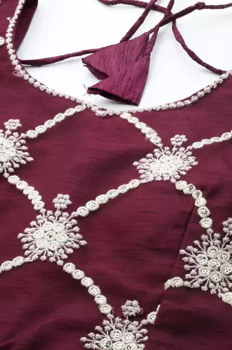 WINE COTTON EMBROIDERED SOFT NET FESTIVE WEDDING & DESIGNER PARTY SEMI STITCHED LEHENGA CHOLI